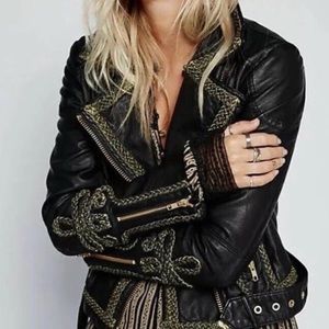 Free People Bang Bang Vegan Leather Moto Jacket